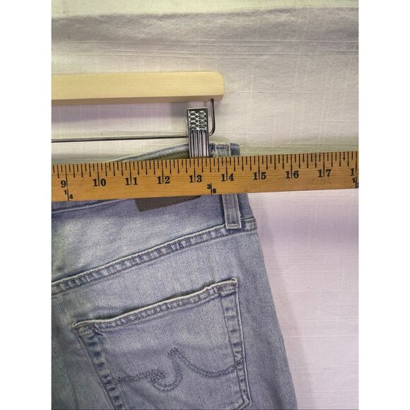 Adriano Goldschmied Raw Hem Wide Leg Crop Jeans Blue Denim Light Wash Size 29R - Picture 7 of 13